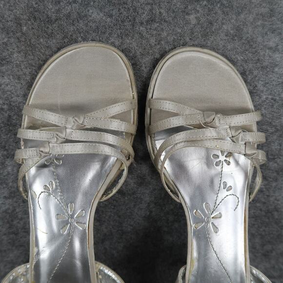 Mudd Shoes Womens 8 Strappy Pumps Heels Ankle Strap Retro Y2k Fashion Metallic - Picture 10 of 15